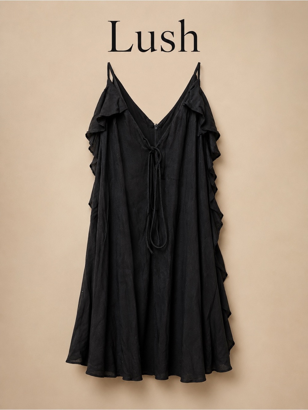 Lush Elegant Black Romper NWT Tiered Ruffle Cami Playsuit M